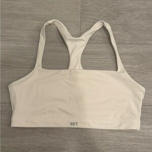 SET Active Cream Sports Bra Seamless Racerback